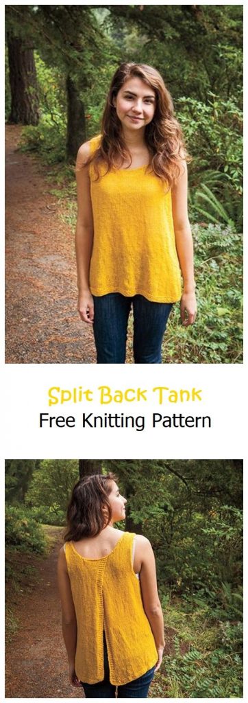 Split Back Tank Free Knitting Pattern