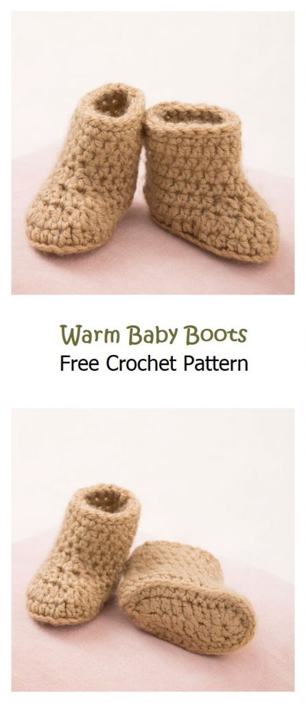 Warm Baby Boots Free Crochet Pattern