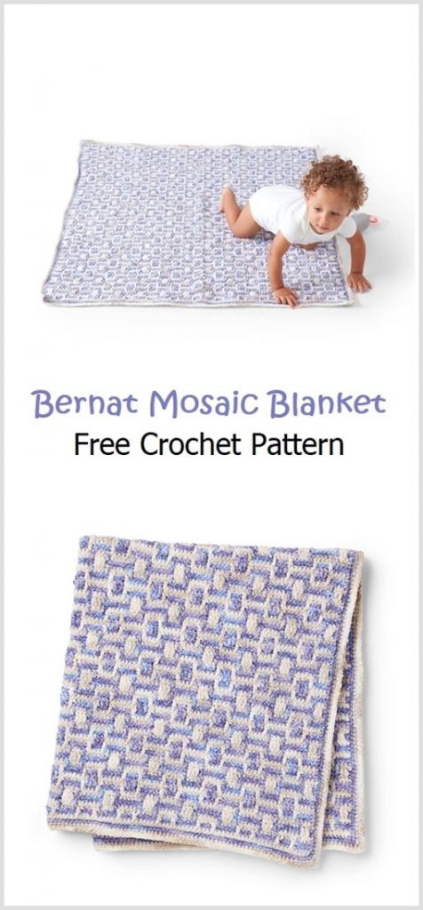 Bernat Mosaic Blanket Free Crochet Pattern