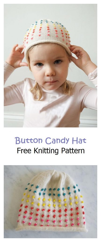 Button Candy Hat Free Knitting Pattern