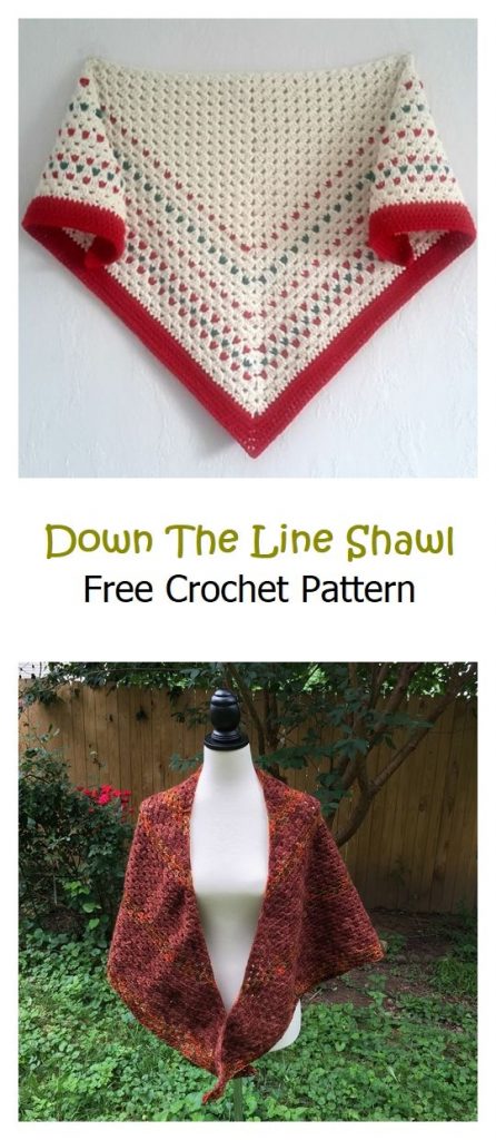 Down The Line Shawl Free Crochet Pattern