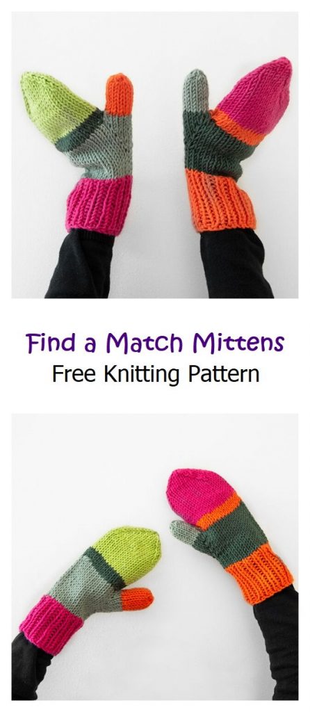 Find a Match Mittens Free Knitting Pattern