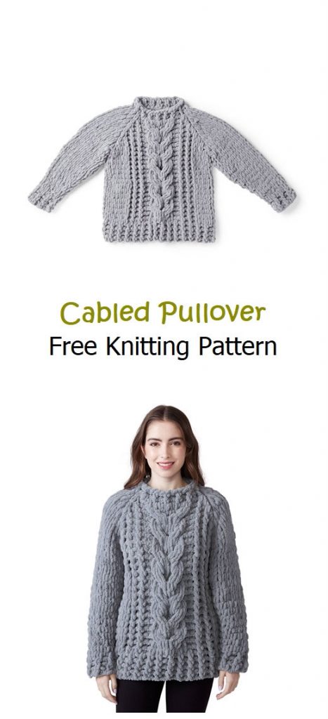 Cabled Pullover Free Knitting Pattern
