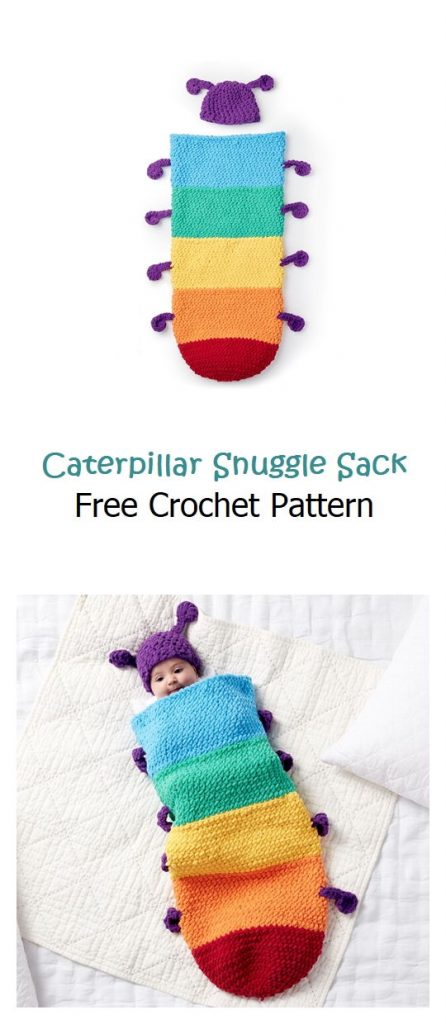 Caterpillar Snuggle Sack Free Crochet Pattern