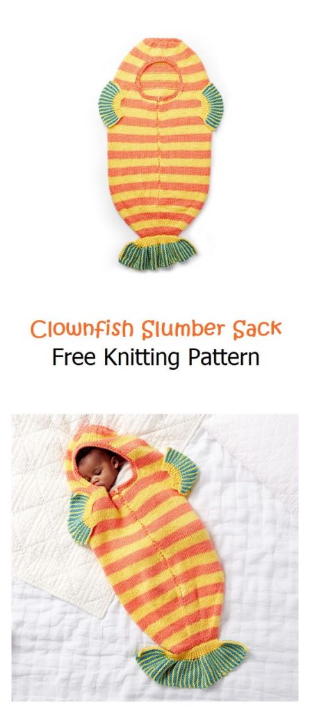 Clownfish Slumber Sack Free Knitting Pattern