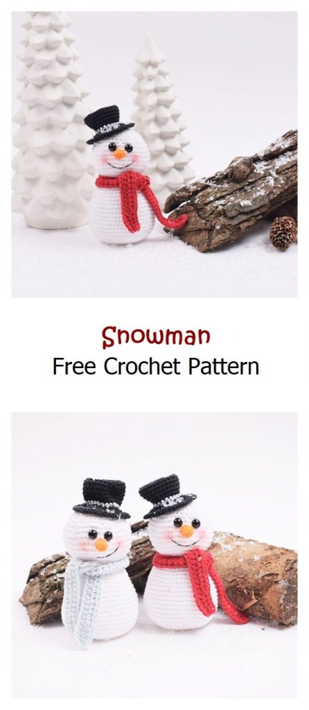 Crocheted Snowman Free Pattern