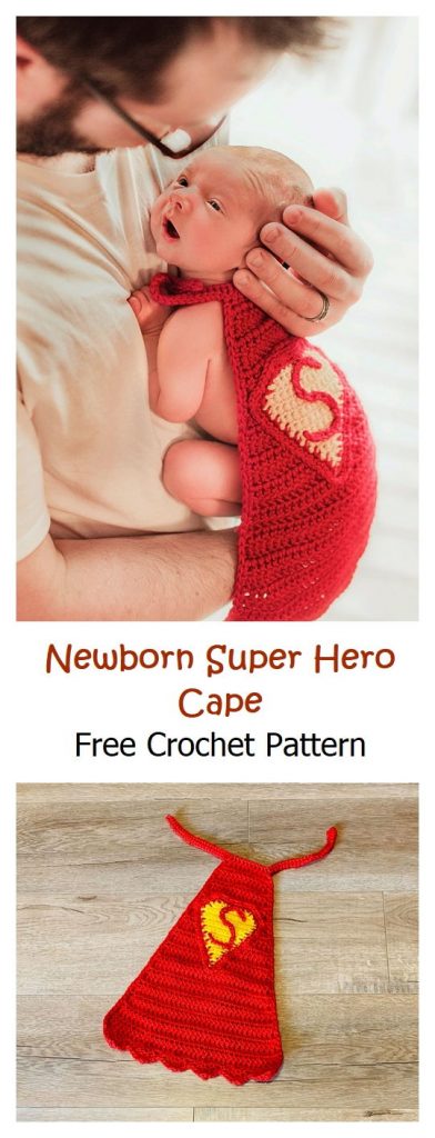 Newborn Super Hero Cape Free Crochet Pattern