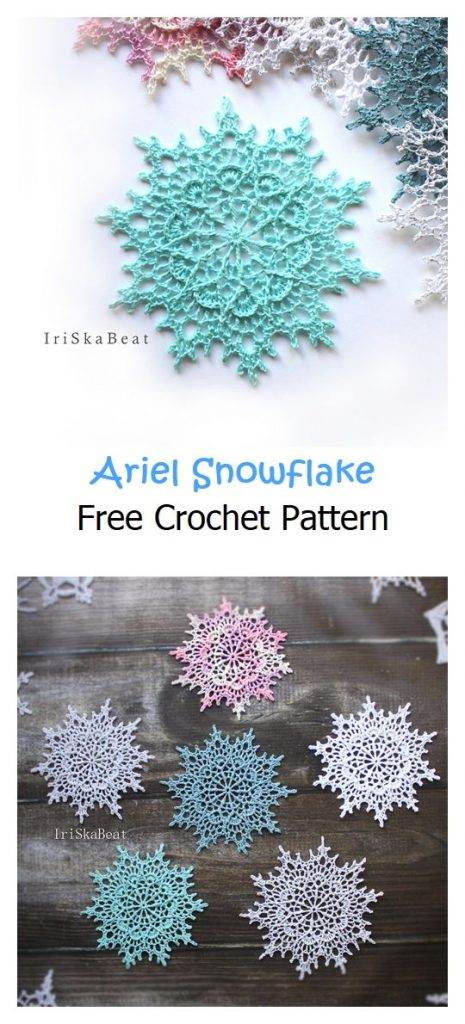 Ariel Snowflake Free Crochet Pattern
