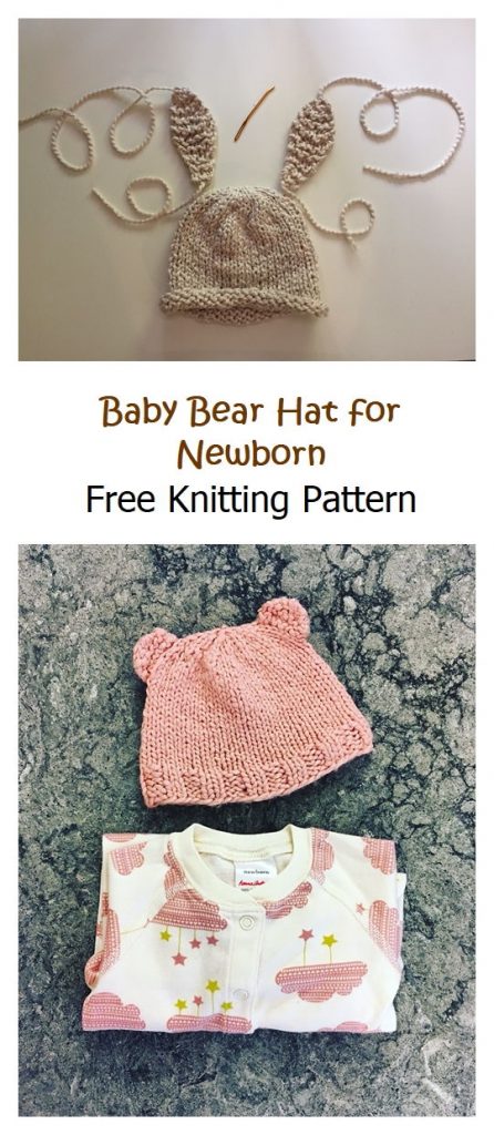 Baby Bear Hat for Newborn Free Pattern