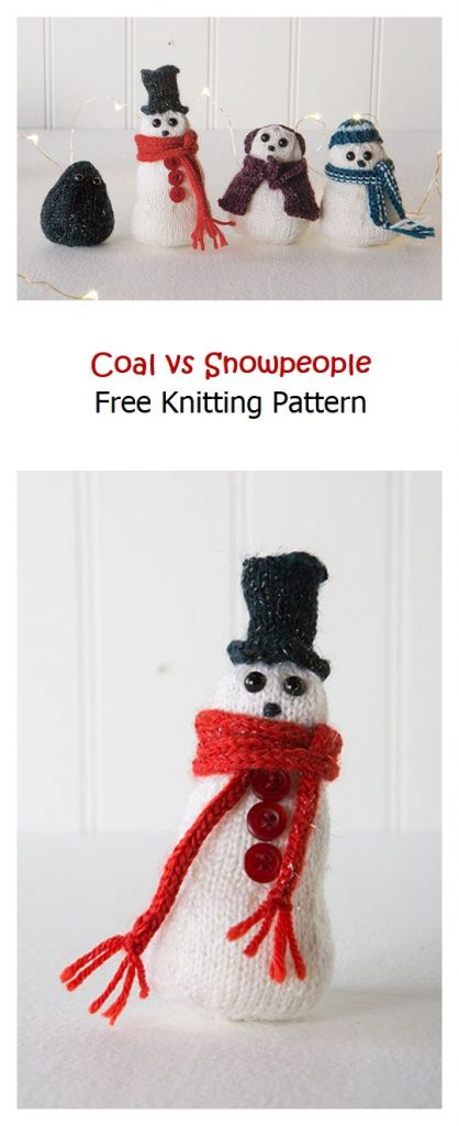 Coal vs Snowpeople Free Knitting Pattern