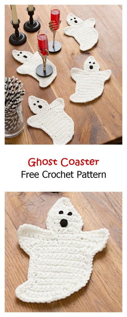 Ghost Coaster Free Crochet Pattern