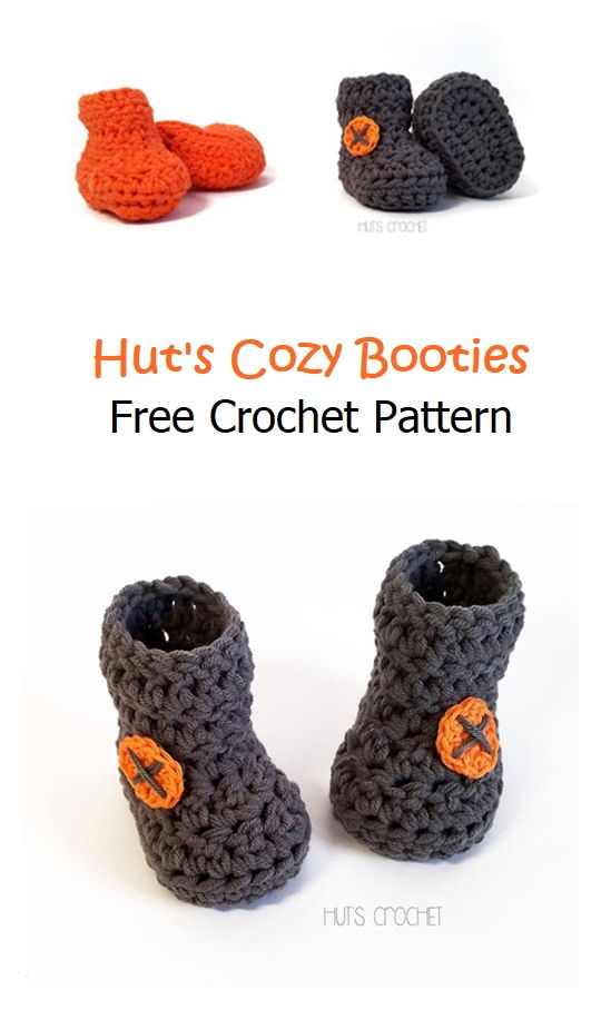 Hut’s Cozy Booties Free Crochet Pattern