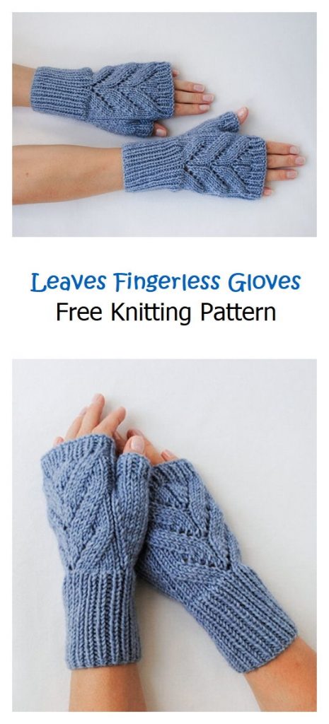Leaves Fingerless Gloves Free Knitting Pattern