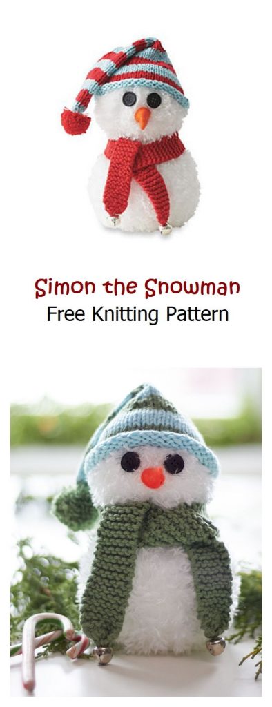 Simon the Snowman Free Knitting Pattern