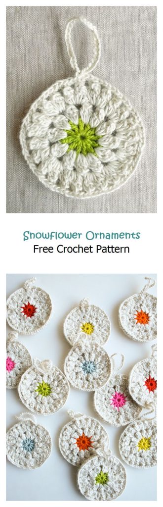 Snowflower Ornaments Free Crochet Pattern