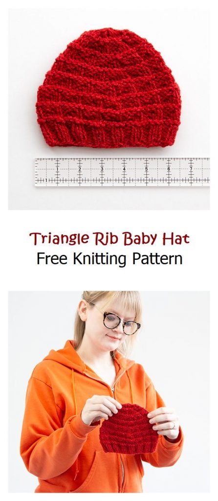 Triangle Rib Baby Hat Free Knitting Pattern