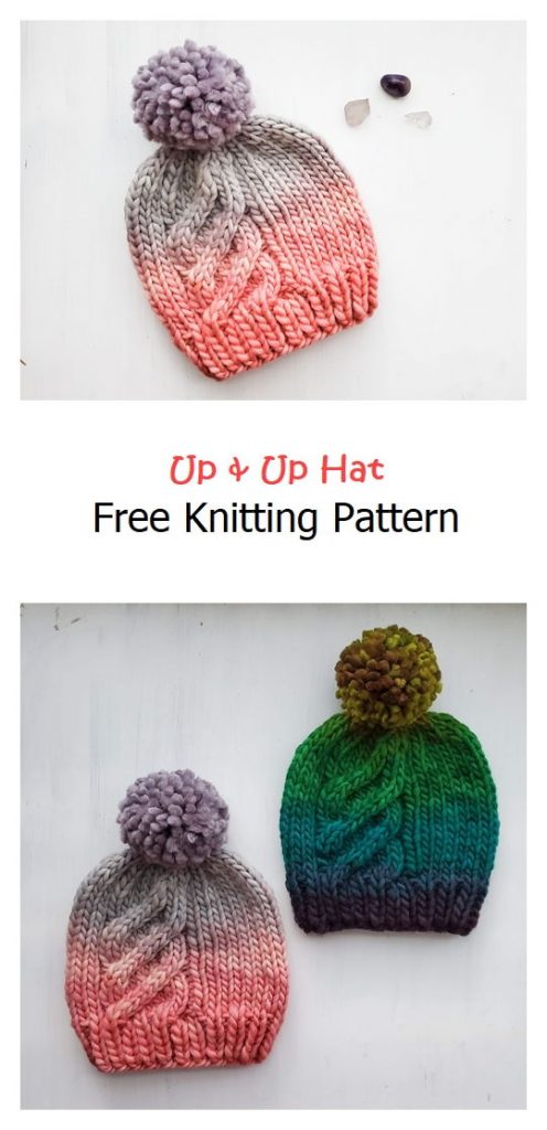 Up & Up Hat Free Knitting Pattern