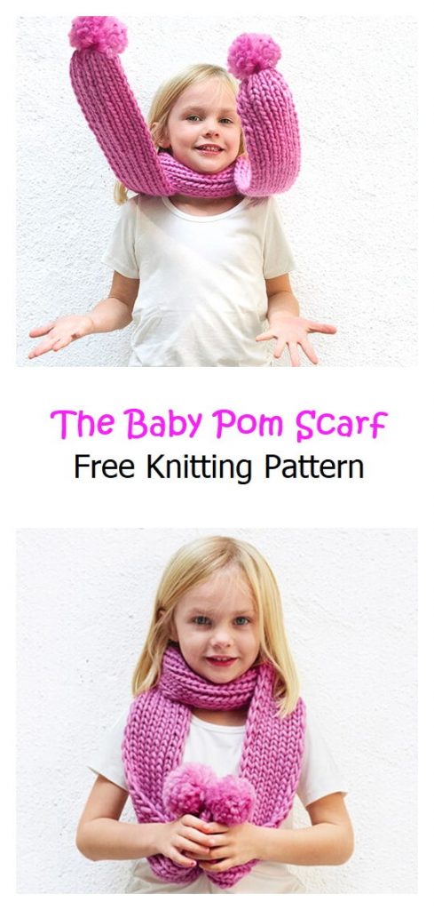 The Baby Pom Scarf Free Knitting Pattern