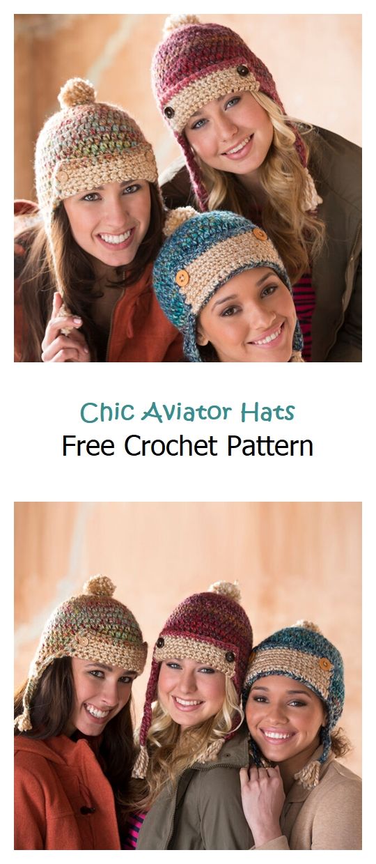 Chic Aviator Hats Free Crochet Pattern – Knitting Projects