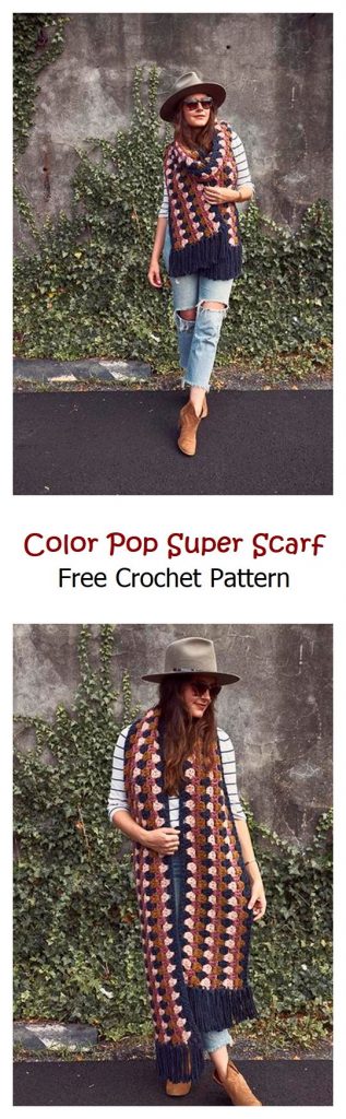 Color Pop Super Scarf Free Crochet Pattern