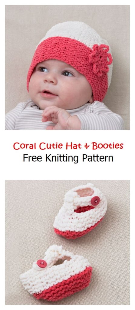 Coral Cutie Hat & Booties Free Pattern