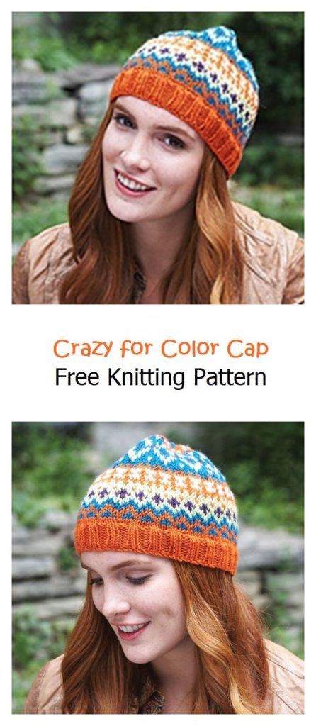 Crazy for Color Cap Free Knitting Pattern