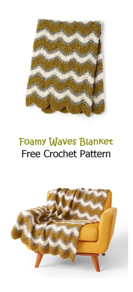 Foamy Waves Blanket Free Crochet Pattern