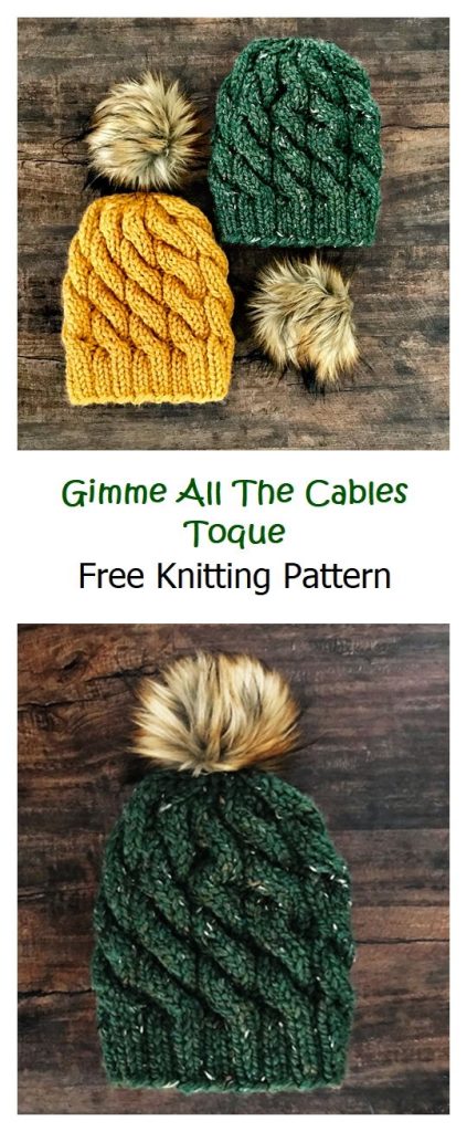 Gimme All The Cables Toque Free Knitting Pattern