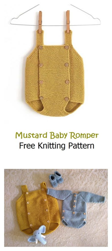Mustard Baby Romper Free Knitting Pattern