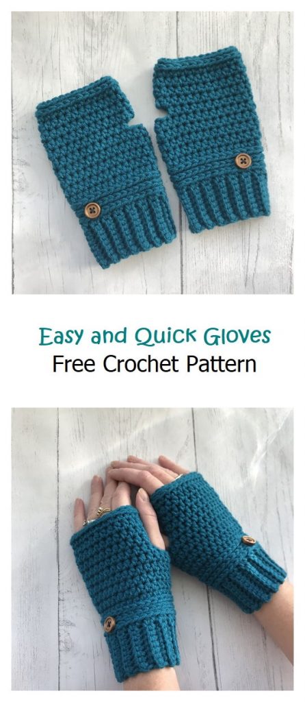 Easy and Quick Fingerless Gloves Free Crochet Pattern