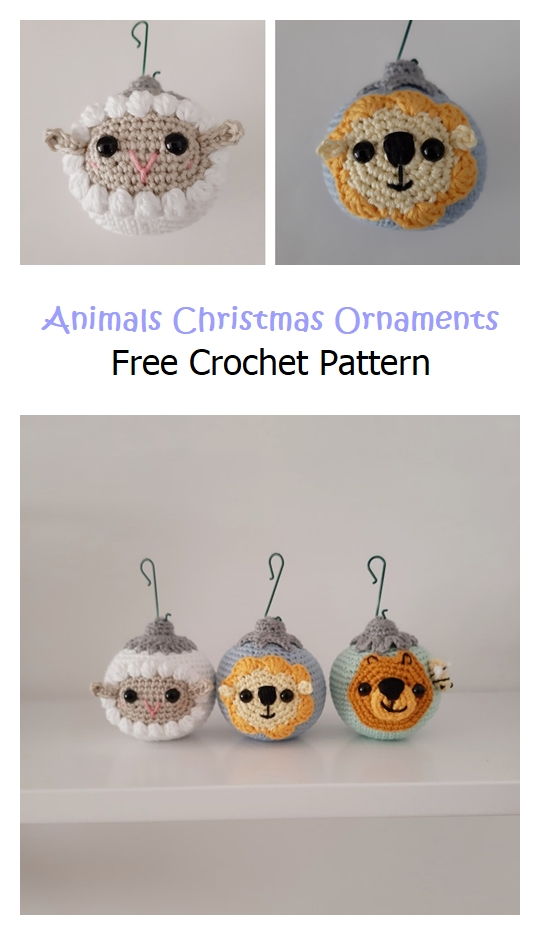 Animals Christmas Ornaments Free Pattern