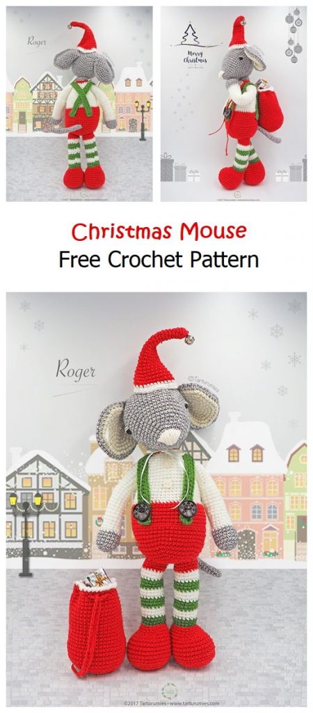 Christmas Mouse Free Amigurumi Pattern