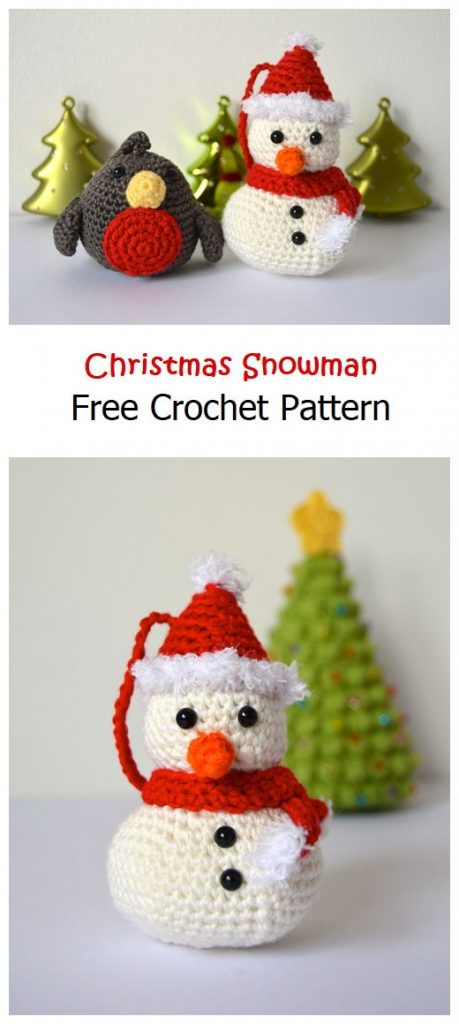 Christmas Snowman Free Crochet Pattern