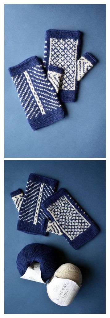 Diamanté Mitts Free Knitting Pattern