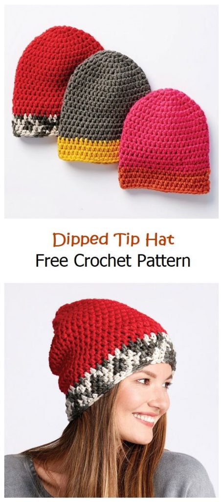 Dipped Tip Hat Free Crochet Pattern