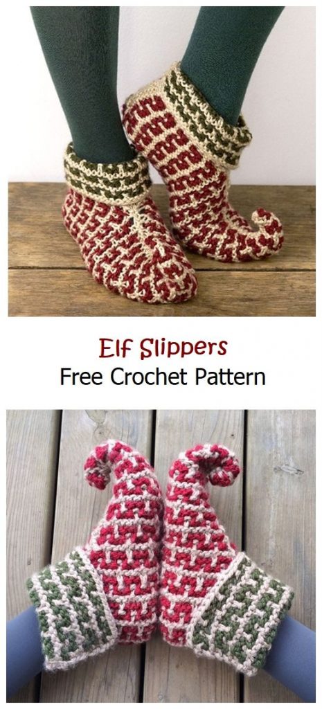Elf Slippers Free Knitting Pattern