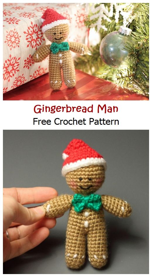 Gingerbread Man Free Amigurumi Pattern