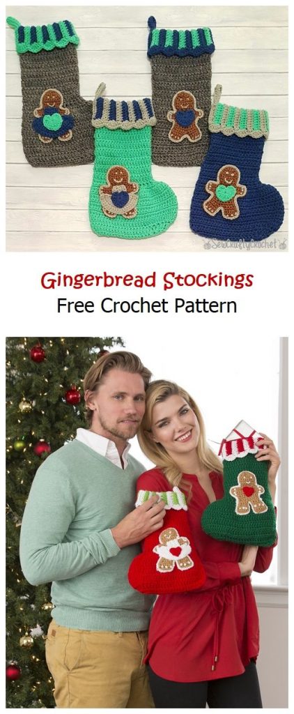 Gingerbread Stockings Free Crochet Pattern