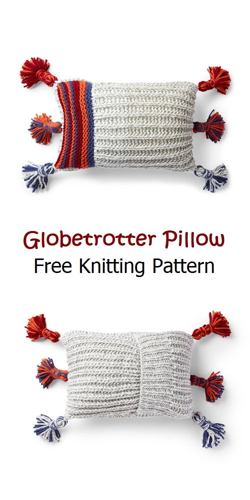 Globetrotter Pillow Free Knitting Pattern