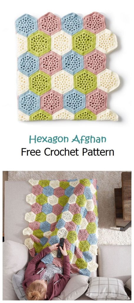 Hexagon Afghan Free Crochet Pattern