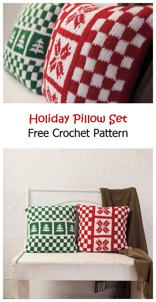 Holiday Pillow Set Free Knitting Pattern
