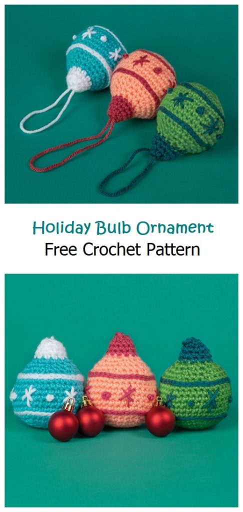 Holiday Bulb Ornament Free Crochet Pattern