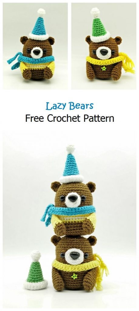 Lazy Bears Free Amigurumi Pattern