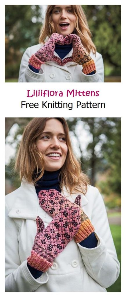 Liliiflora Mittens Free Knitting Pattern