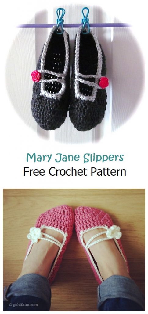 Mary Jane Slippers Free Crochet Pattern
