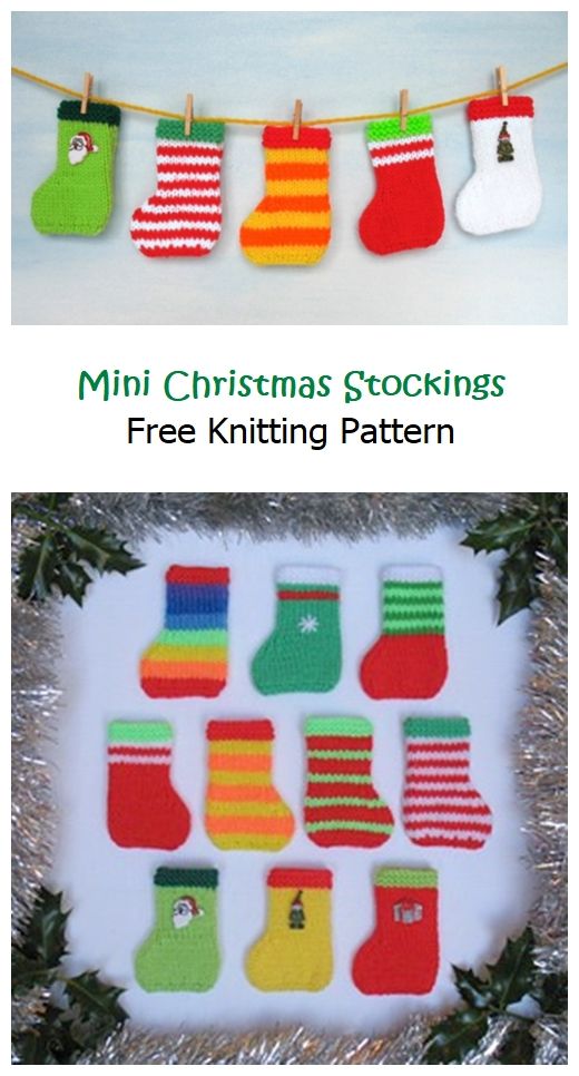 Mini Christmas Stockings Free Pattern