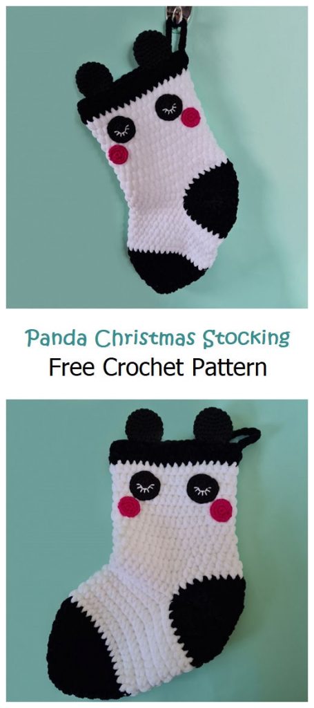 Panda Christmas Stocking Free Pattern