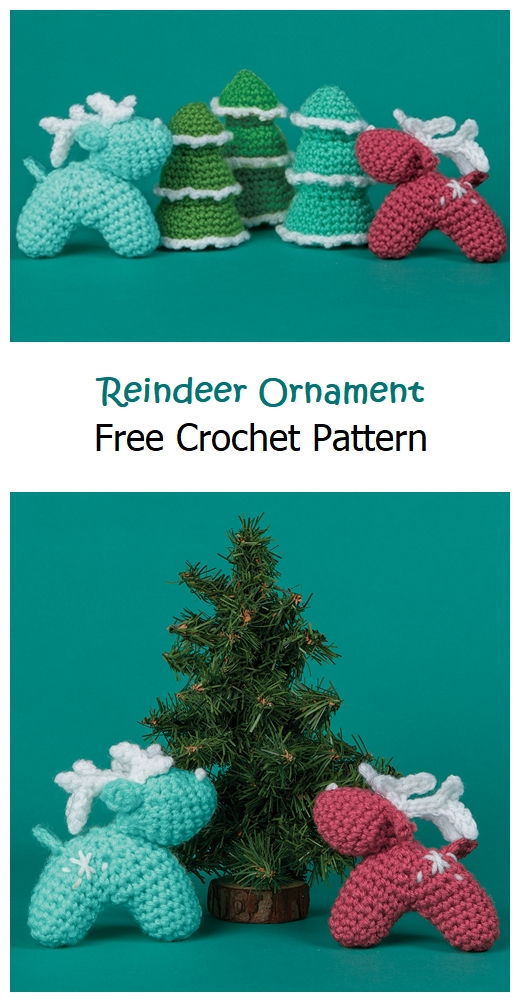 Reindeer Ornament Free Crochet Pattern