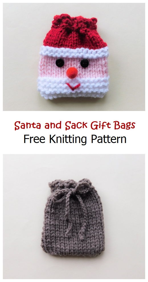 Santa and Sack Gift Bags Free Pattern