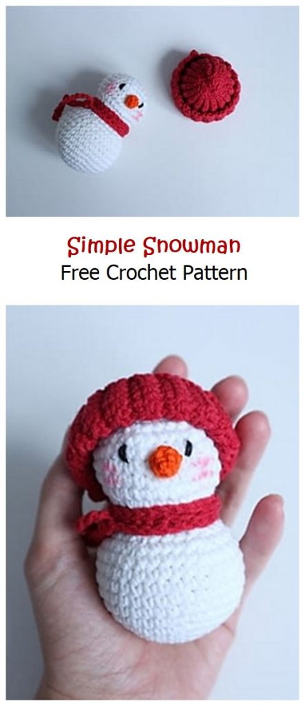 Simple Snowman Free Amigurumi Pattern